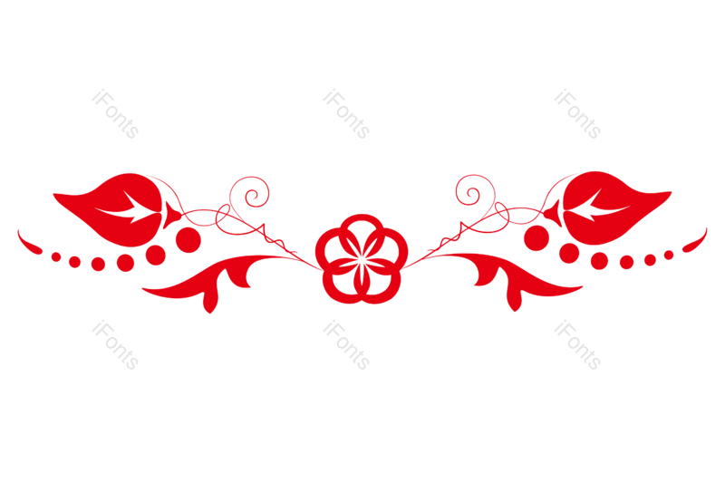 红色花纹图片,分割线元素,欧式花纹PNG,免抠素材